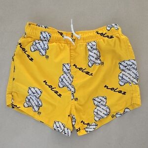 Noizz Yellow Bear Print Kids Swim Trunks Size 5-6Y